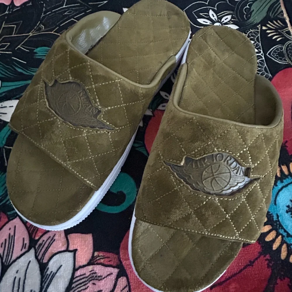 Nike Air Jordan Olive Green Slide Sandals